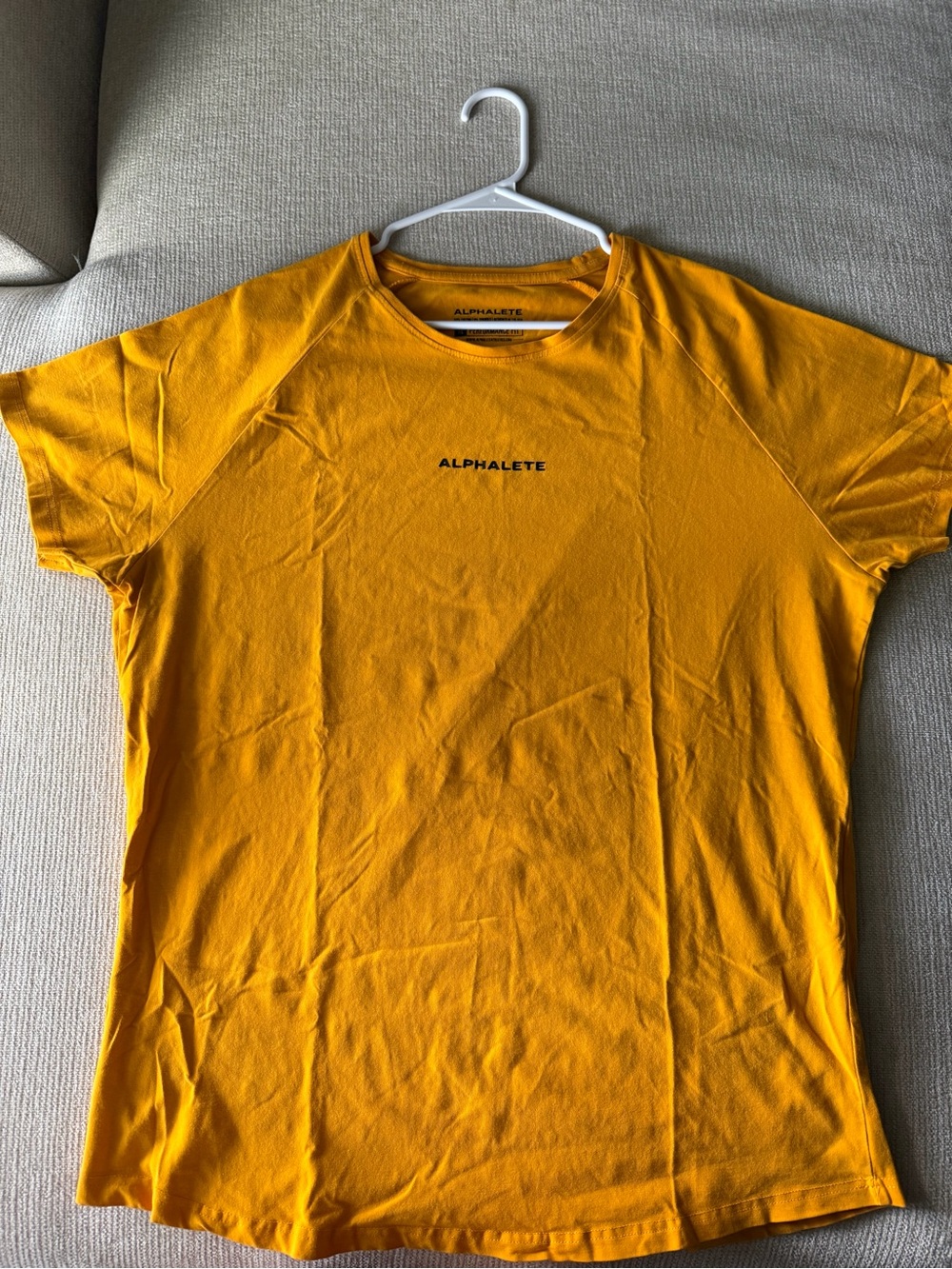 Alphalete Men's Bright Mustard Crew Neck Short Sleeve Tee